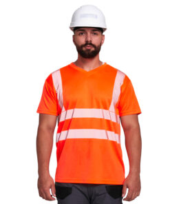 Kapton High Vis Short Sleeve V Neck T-Shirt - Super Stretch Reflect