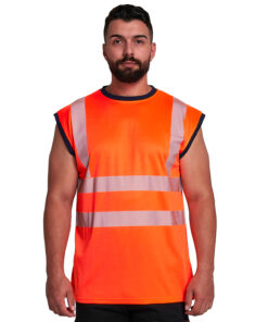 Kapton Hi Vis Sleeveless T Shirt Crew Neck Tank Top - Super Stretch Reflect