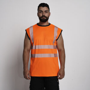 Kapton Hi Vis Sleeveless T Shirt Crew Neck Tank Top - Super Stretch Reflect