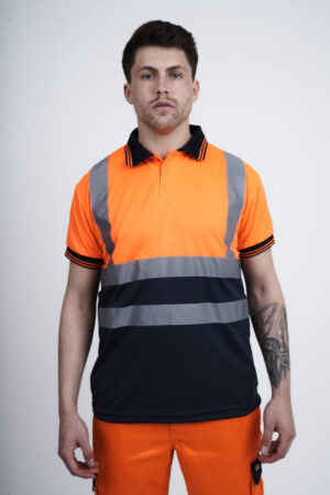 kapton High Vis Polo Shirt Two Tone Short Sleeve