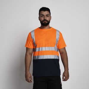 kapton High Vis T- Shirt Crew Neck Two Tone Short Sleeve