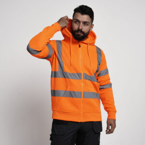 kapton High Vis Hoodie Zip Up Hooded Sweatshirt