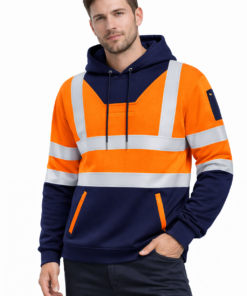 High Visibility Hooded Sweatshirt with Zip Pockets