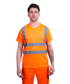 High Vis T-Shirt Short Sleeve V-Neck kapton