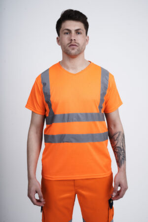 High Vis T-Shirt Short Sleeve V-Neck kapton