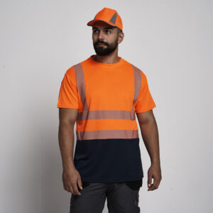 Kapton High Vis Crew Neck Short Sleeve T-Shirt Two Tone- Super Stretch Reflect