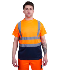 kapton High Vis T- Shirt Crew Neck Two Tone Short Sleeve