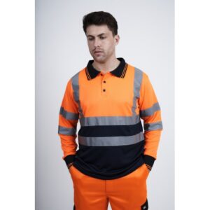 kapton High Vis Long Sleeve Polo Shirt Two Tone