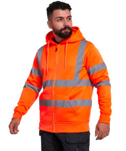 kapton High Vis Hoodie Zip Up Hooded Sweatshirt