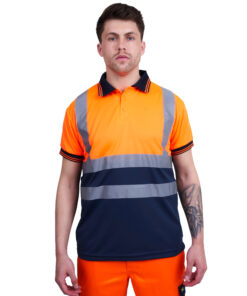 kapton High Vis Polo Shirt Two Tone Short Sleeve